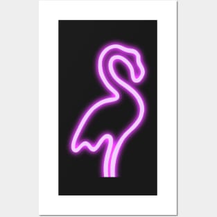 Neon Pink Flamingo Posters and Art
